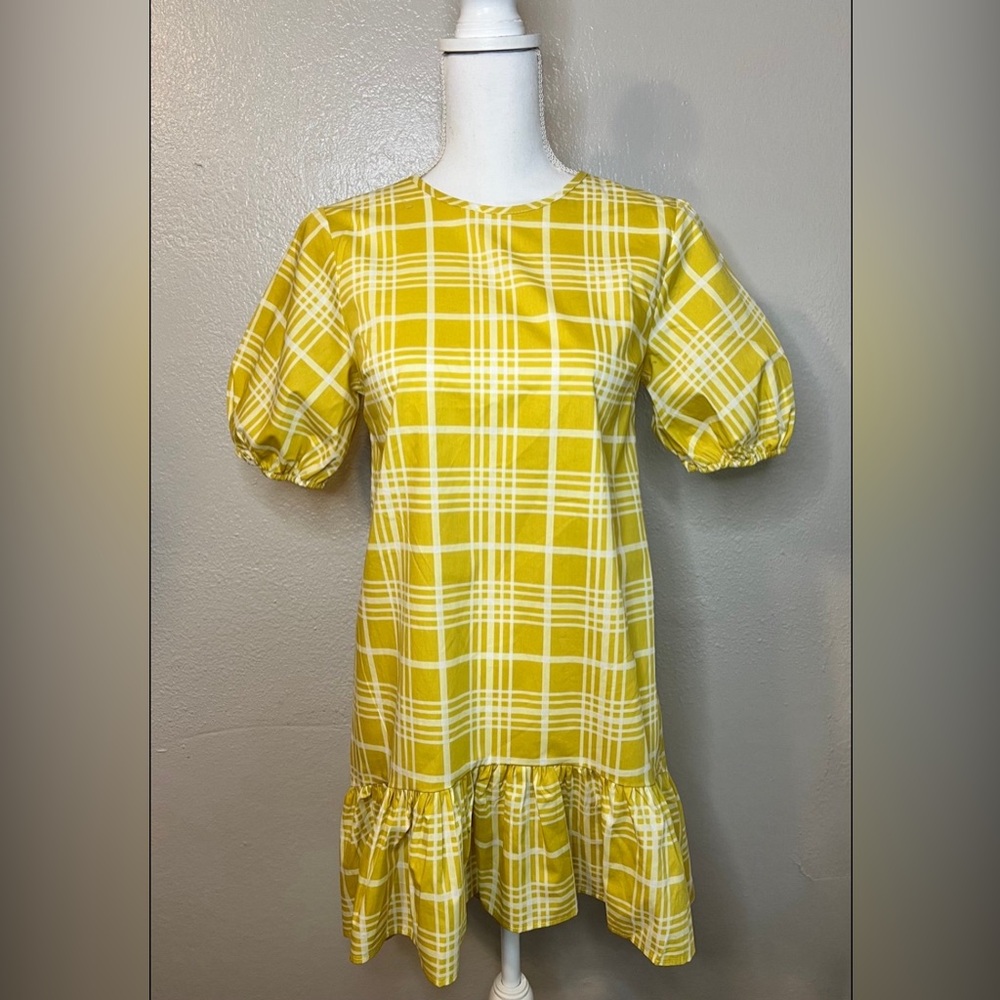 Topshop Yellow Plaid Ruffle Size 8P